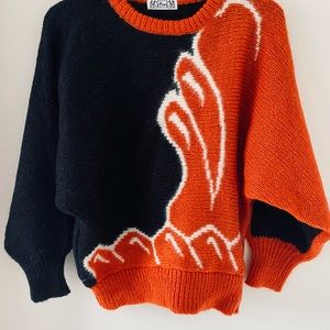Black and Orange Pullover Top. Size M.